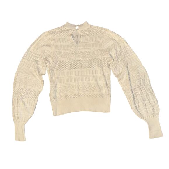 Abercrombie & Fitch Lightweight Cropped Cottage Sweater Women's Size Small Lace - Picture 6 of 8